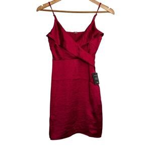Lulus Dress Satin Mini Slip Dress Sleeveless Red New Size‎ XS